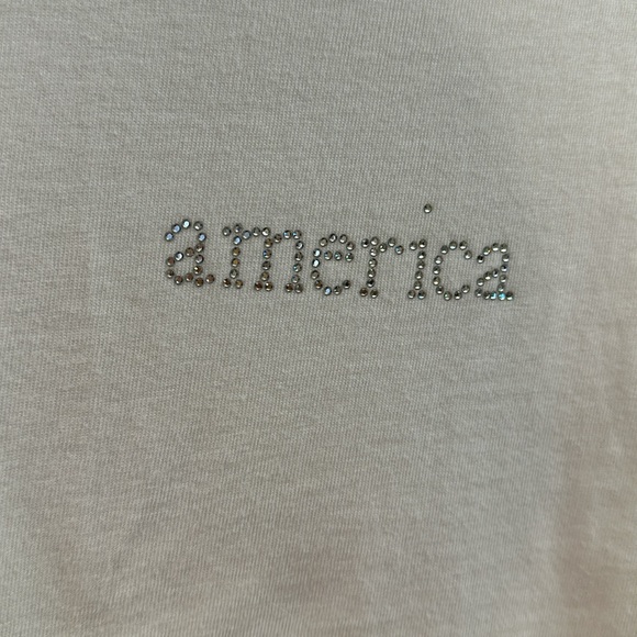 Allen. Allen America Sequins Tee size petite small - Picture 2 of 4